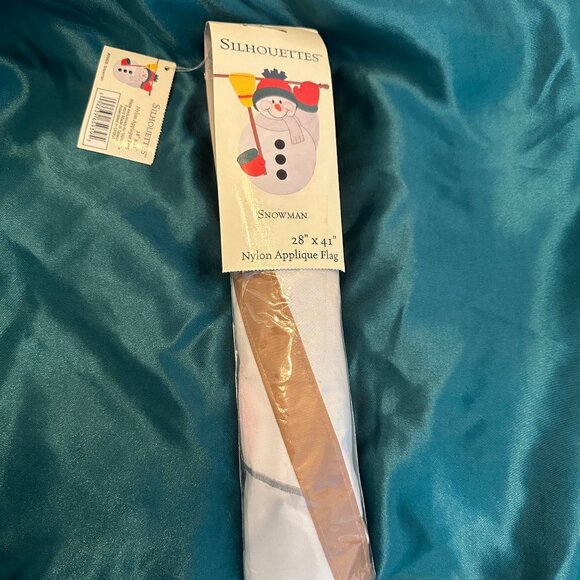 Silhouettes 28 x 41 SNOWMAN Nylon Appliqué Flag NIP - Picture 8 of 9